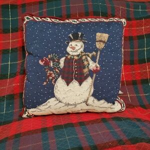☃️Snowman Tapestry Christmas Holiday Pillow☃️